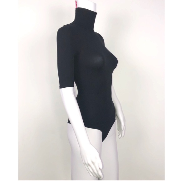 Commando Black Short Sleeve Bodysuit Turtleneck OS - Picture 10 of 12